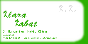 klara kabat business card