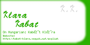 klara kabat business card